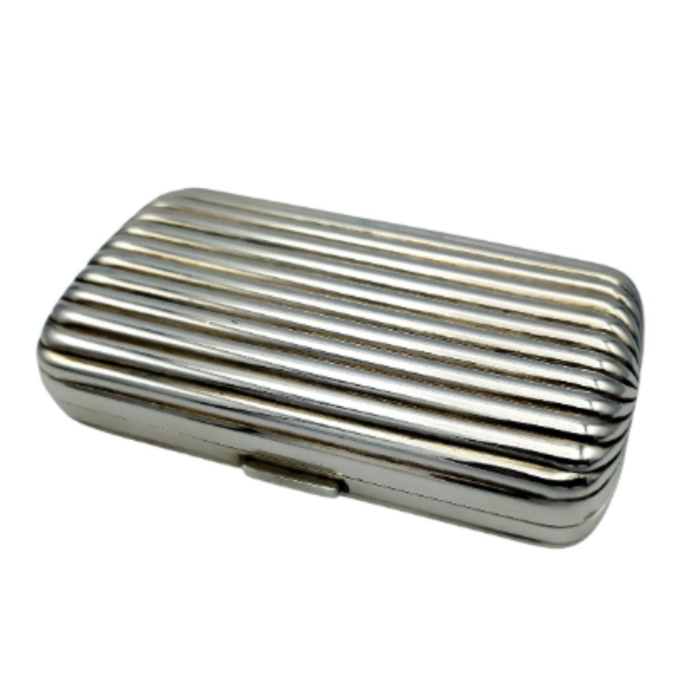 cigarette case silver natural with stripes